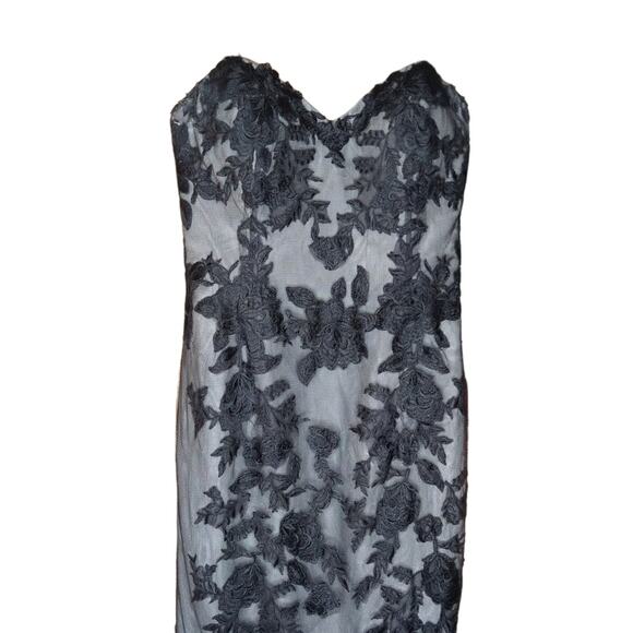 Maggie Sottero Black Lace Trumpet Gown size 4 Sweetheart Neckline Wedding Goth - Picture 4 of 7